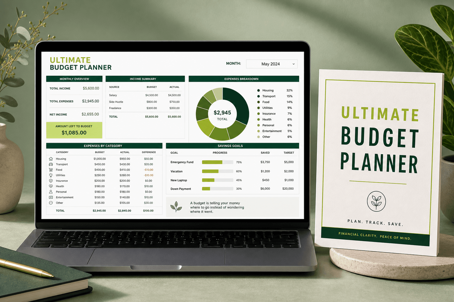 Ultimate Budget Planner with Canva budget templates preview